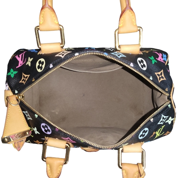 🔥SOLD🔥LOUIS🌻VUITTON Takashi MURAKAMI Black Monogram Multicolore Speedy 30 - Picture 16 of 17